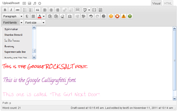 Choisir une Google webfont depuis son éditeur WP