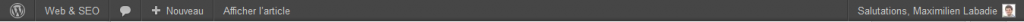 Barre d'administration WordPress