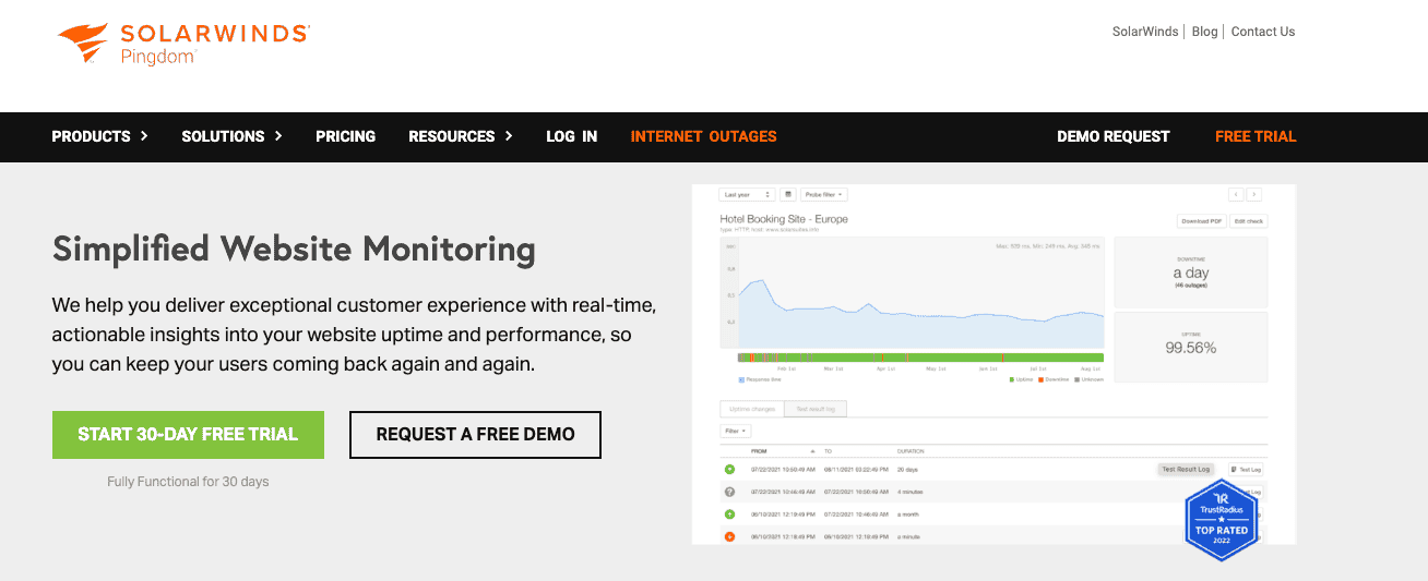Monitoring site web Pingdom
