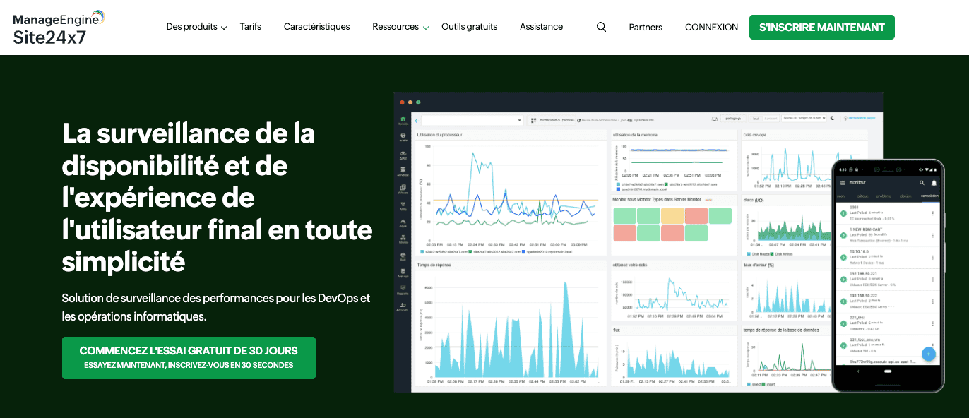 Monitoring site web Site24x7