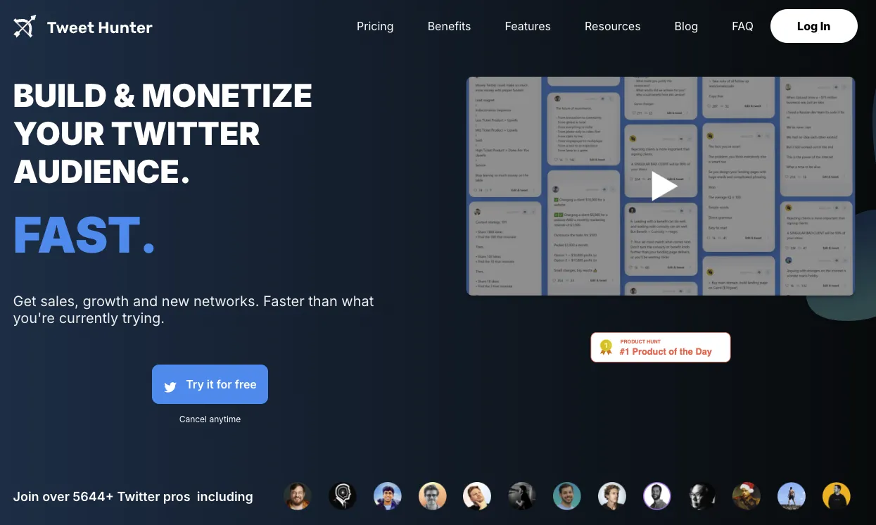 Gagner des abonnés X avec Tweet Hunter